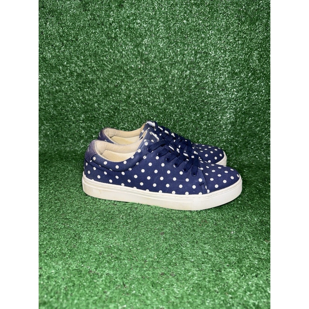 Isaac Mizrahi Shoes Womens Size 8.5 Casual Lace‎ Walking Sneakers Blue Polka Dot